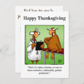 Grappige Thanksgiving Humor uitnodigingen (Voorkant / Achterkant)