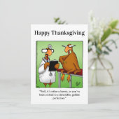 Grappige Thanksgiving Humor uitnodigingen (Staand voorkant)