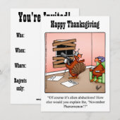 Grappige Thanksgiving Humor uitnodigingen (Voorkant / Achterkant)