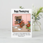 Grappige Thanksgiving Humor uitnodigingen (Staand voorkant)