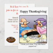 Grappige Thanksgiving Humor uitnodigingen (Voorkant / Achterkant)