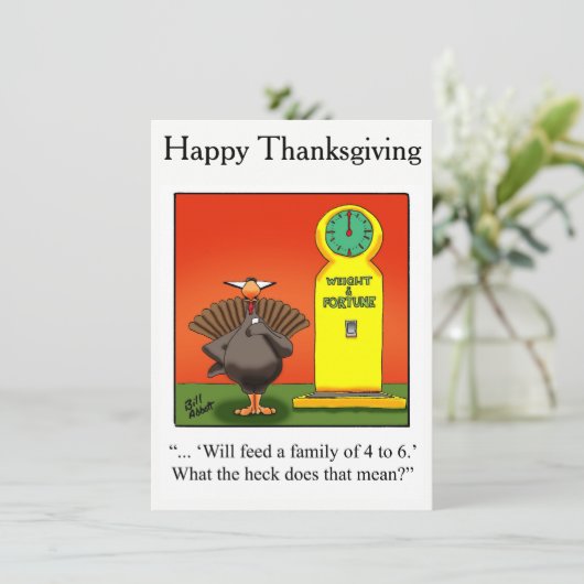 Grappige Thanksgiving Humor uitnodigingen (Staand voorkant)