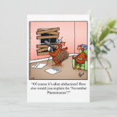 Grappige Thanksgiving Humor Vakantie Kaart (Staand voorkant)