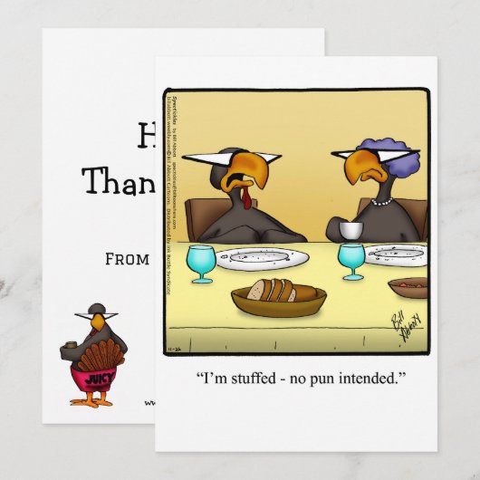 Grappige Thanksgiving Humor Vakantie Kaart (Voorkant / Achterkant)