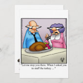 Grappige Thanksgiving Humor Vakantie Kaart (Voorkant / Achterkant)