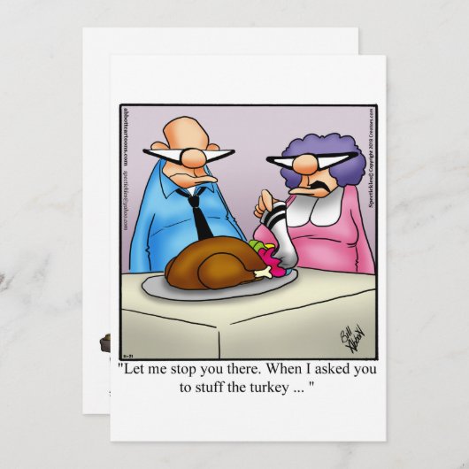 Grappige Thanksgiving Humor Vakantie Kaart (Voorkant / Achterkant)
