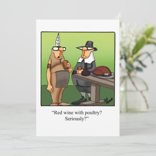 Grappige Thanksgiving humor vakantiekaart Feestdagenkaart (Staand voorkant)