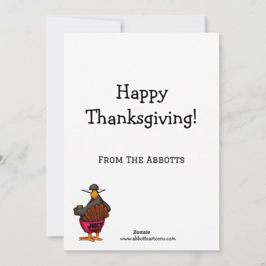 Grappige Thanksgiving humor vakantiekaart Feestdagenkaart (Achterkant)