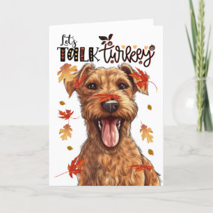 Grappige Thanksgiving Irish Terrier Laten we het o Feestdagen Kaart