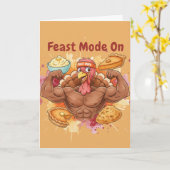 Grappige Thanksgiving-kaart – Feestmodus Aan Kaart (Gele Bloem)