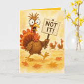 Grappige Thanksgiving kaart – Kalkoen Problemen (Gele Bloem)