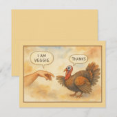 Grappige Thanksgiving kaart met “Ik ben veggie” (Voorkant / Achterkant)