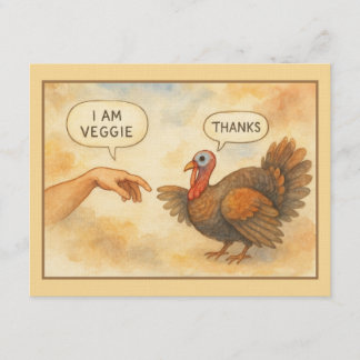 Grappige Thanksgiving kaart met “Ik ben veggie”