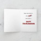 Grappige Thanksgiving Kaarten: Chop-Chop Feestdagen Kaart (Binnen)