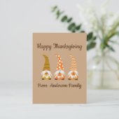 Grappige Thanksgiving Kabouters Vakantiekaart Feestdagenkaart (Staand voorkant)