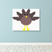 Grappige Thanksgiving-kalkoen canvasprint Canvas Afdruk (Insitu (Houten vloer))