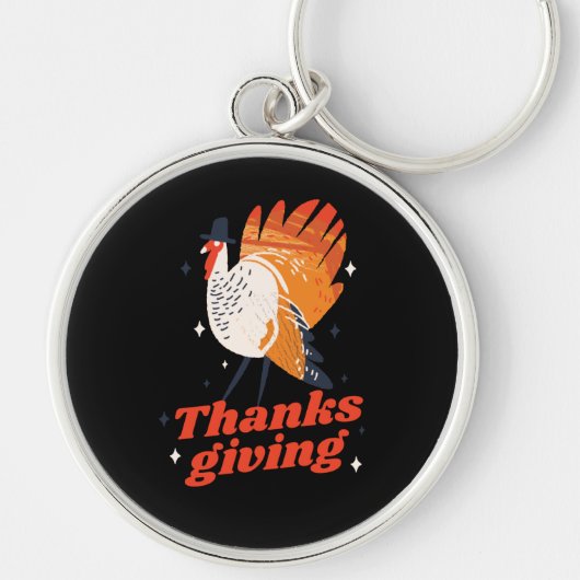 Grappige Thanksgiving kalkoen diner Sleutelhanger (Voorkant)