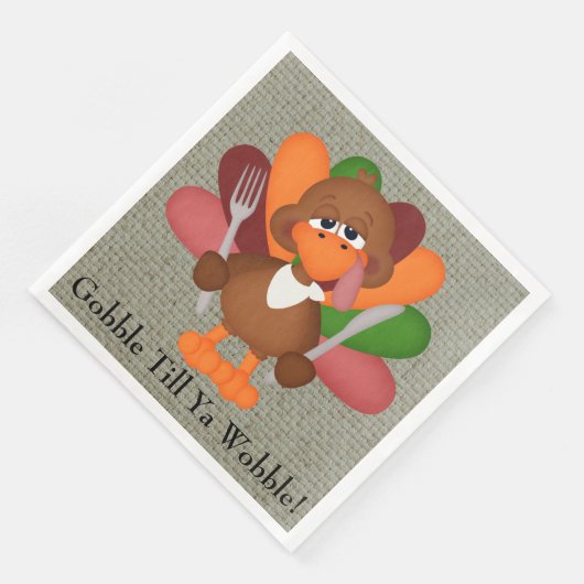 Grappige Thanksgiving kalkoen dinerpapier servette Servetten (Hoek)
