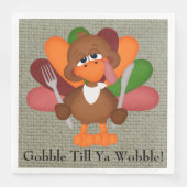 Grappige Thanksgiving kalkoen dinerpapier servette Servetten (Voorkant)