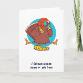 Grappige Thanksgiving kalkoen eet pizza tiener coo Kaart