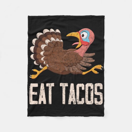Grappige Thanksgiving Kalkoen Eet Tacos Fleece Deken (Voorkant)