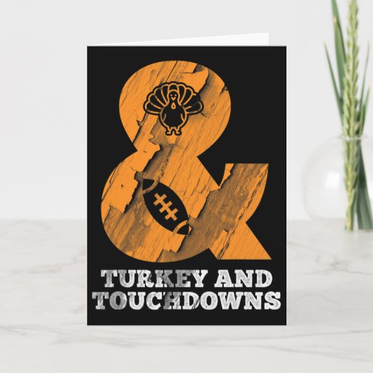 Grappige Thanksgiving kalkoen en touchdowns Footll Kaart (Voorkant)