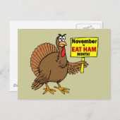 Grappige Thanksgiving kalkoen Feestdagenkaart (Voorkant / Achterkant)