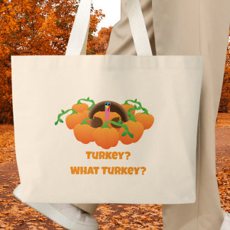 Grappige Thanksgiving-kalkoen Grote Tote Bag