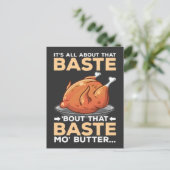 Grappige Thanksgiving kalkoen het draait allemaal Briefkaart (Staand voorkant)