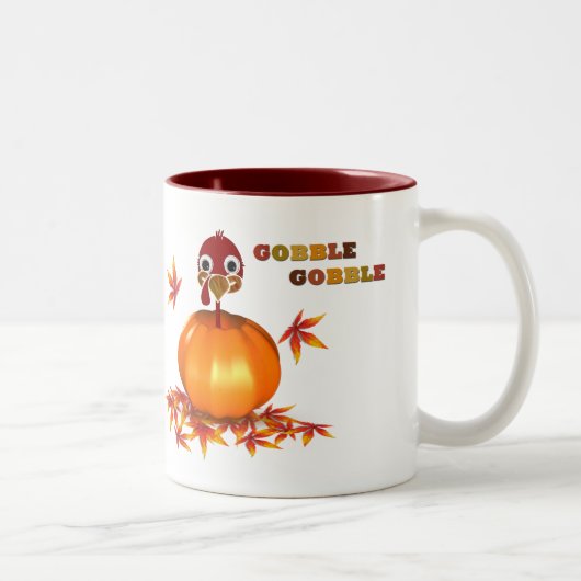 Grappige Thanksgiving-kalkoen in pompoen - mok (Rechts)