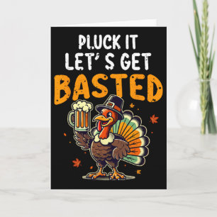 Grappige Thanksgiving Kalkoen Pluk het Laten we Ge Kaart