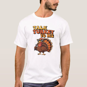 Grappige Thanksgiving Kalkoen Retro 70s Praat Kalk T-shirt