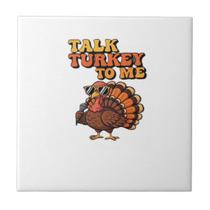 Grappige Thanksgiving Kalkoen Retro 70s Praat Kalk Tegeltje