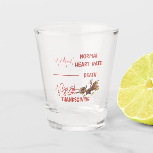 Grappige Thanksgiving kalkoen tekst. Shot Glas (Voorkant)