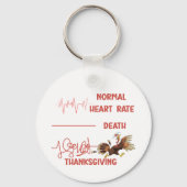 Grappige Thanksgiving kalkoen tekst. Sleutelhanger (Voorkant)