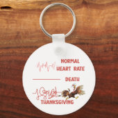 Grappige Thanksgiving kalkoen tekst. Sleutelhanger (Voorkant)