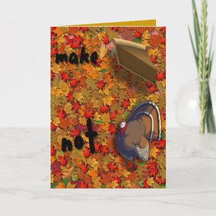 Grappige Thanksgiving-kalkoenkaart Feestdagen Kaart
