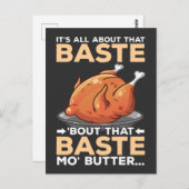 Grappige Thanksgiving-kalkon, het draait allemaal  Briefkaart (Voorkant / Achterkant)