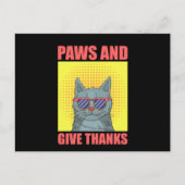 Grappige Thanksgiving kattenpoten en dankbaar zijn Briefkaart (Voorkant)