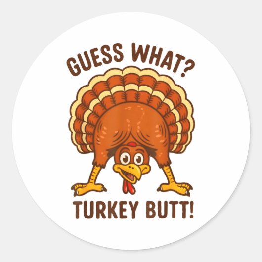 Grappige Thanksgiving Kinderen Grap Meme Raad wat Ronde Sticker (Voorkant)