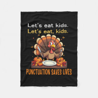 Grappige Thanksgiving Leraar Kalkoen Laten we Kind Fleece Deken
