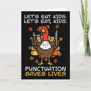 Grappige Thanksgiving Leraar Kalkoen Laten we Kind Kaart