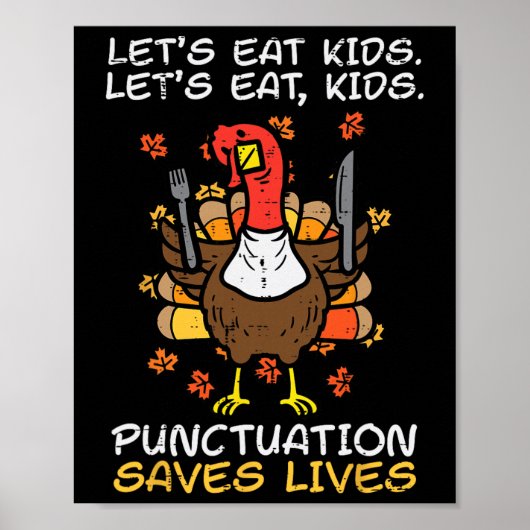 Grappige Thanksgiving Leraar Kalkoen Laten we Kind Poster (Voorkant)