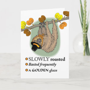 Grappige Thanksgiving, Luiaard met Pelgrim Pet Feestdagen Kaart