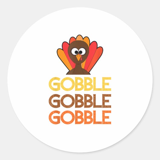 grappige Thanksgiving met turk Ronde Sticker (Voorkant)