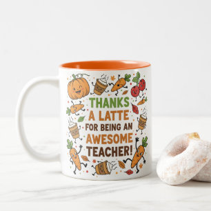 Grappige Thanksgiving-mok voor lerarenwaardering Tweekleurige Koffiemok