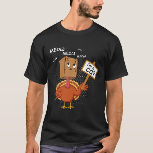 Grappige Thanksgiving Nep Kat - Meow Meow Ik Ben E T-shirt