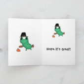 Grappige Thanksgiving pelgrimskikikker Feestdagen Kaart (Binnen)