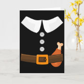 Grappige Thanksgiving Pilgrim Costuum Met Kuitstuk Kaart (Gele Bloem)