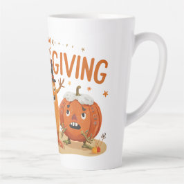 Grappige Thanksgiving pompoenen in heks Petten Car Latte Mok